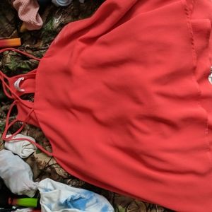 Ces Femme multi strap red tank top